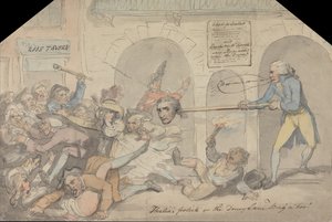 Drury Lane. The School for Scandal by Thomas Rowlandson